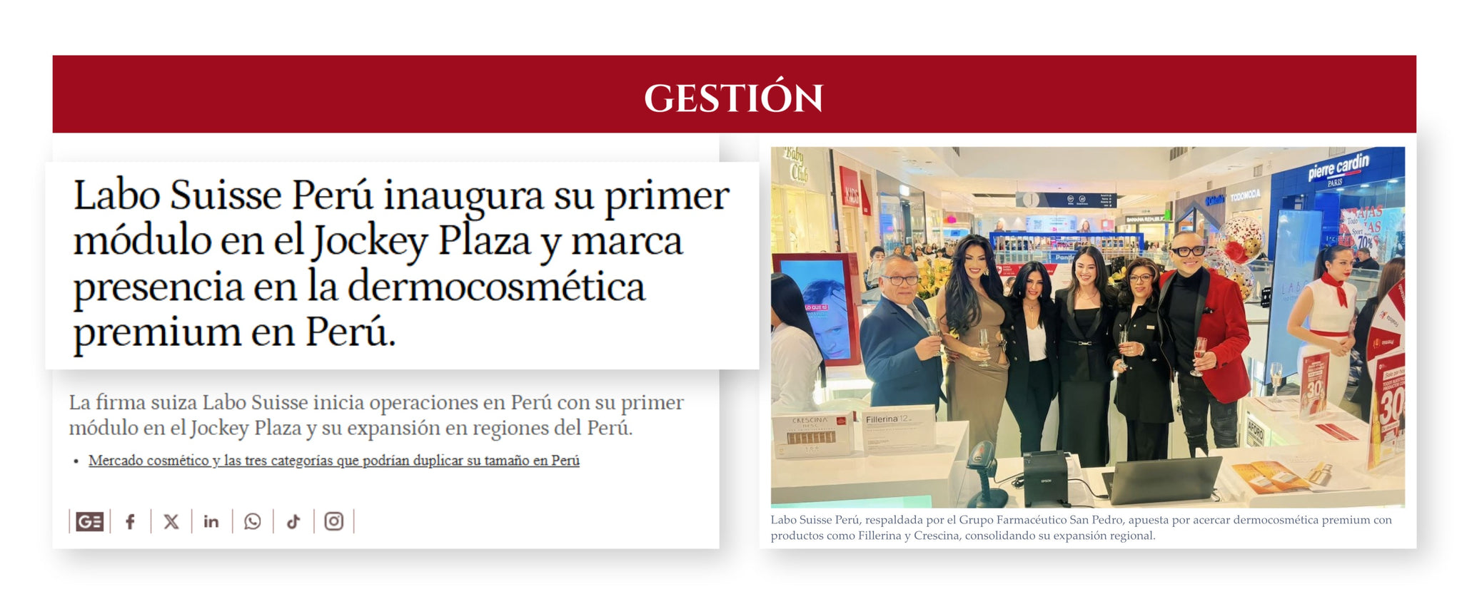 Labo Suisse llega al Jockey Plaza: la ciencia suiza ahora tiene un espacio propio en Perú