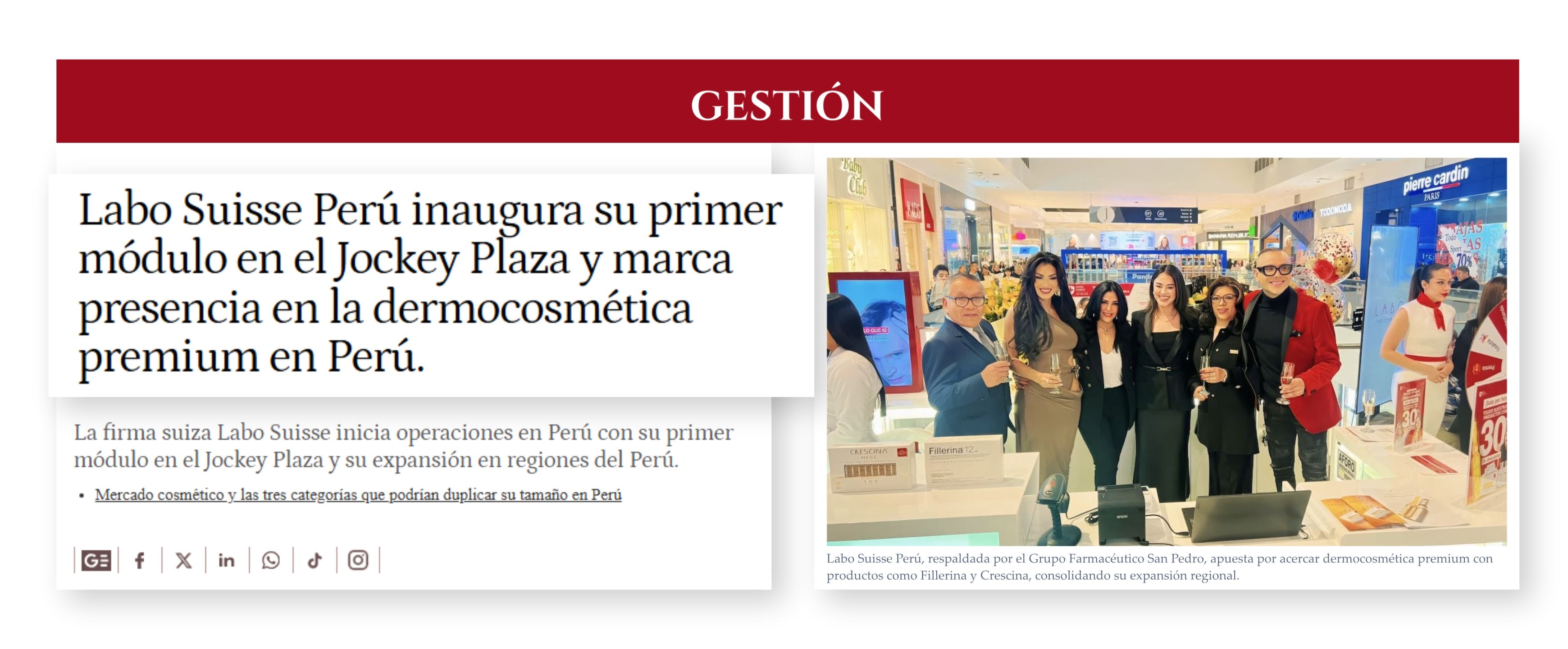 Labo Suisse llega al Jockey Plaza: la ciencia suiza ahora tiene un espacio propio en Perú